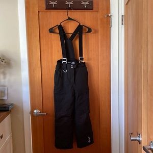Black Weatherproof Ski Pants size M 11/12 kids.  Convertible.